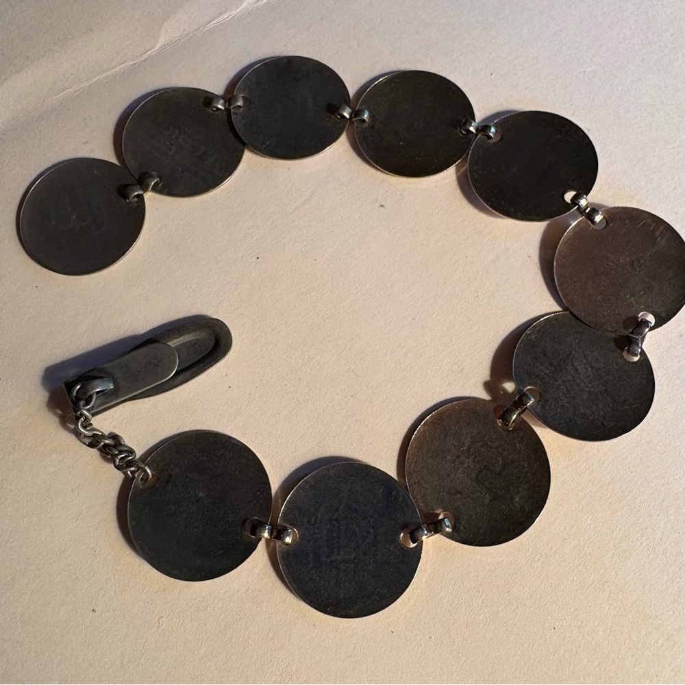 Ten Commandments Silver Disc Bracelet - image 7